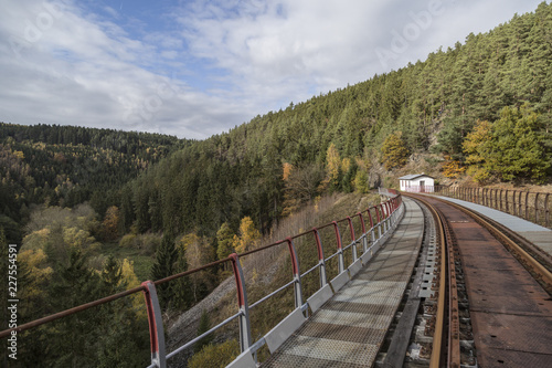 Railyway over bridge in fall photo