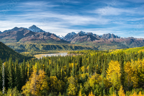View of autumn Wrangell st. elias national park  Alaska  USA