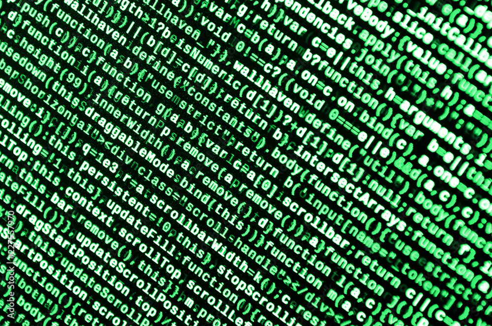 Computer program preview. Programming code typing. Information ...