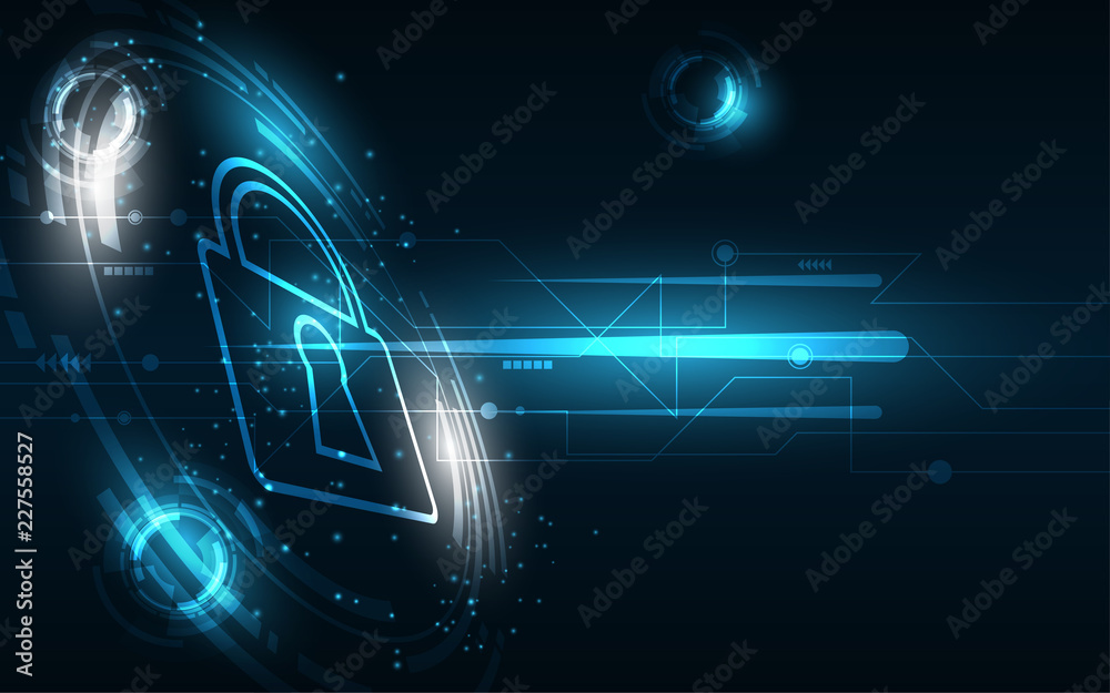 Obraz premium Security cyber digital concept Abstract technology background protect system innovation vector illustration
