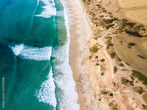 aerial view of beach and surf photo