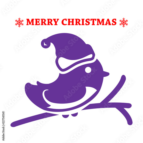 Merry Christmas design. Bird