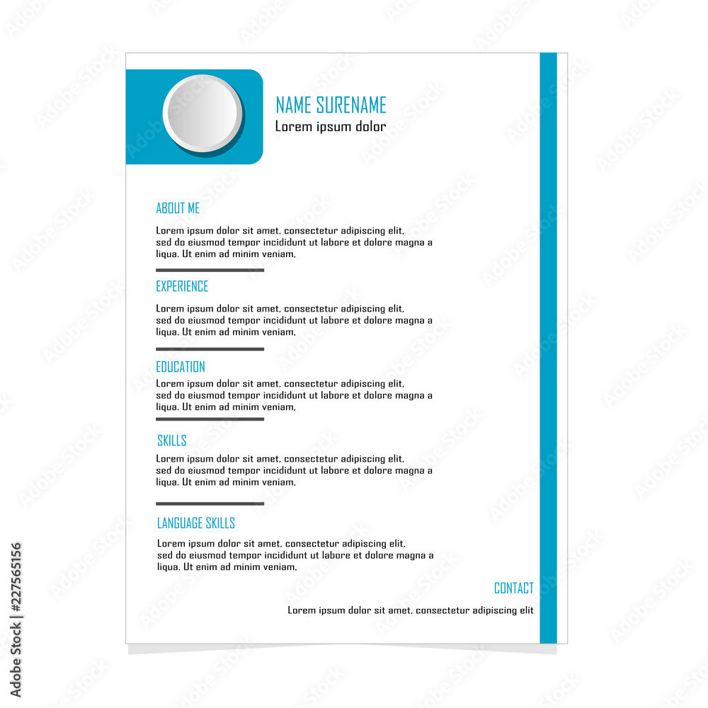 Creative cv resume template design vector