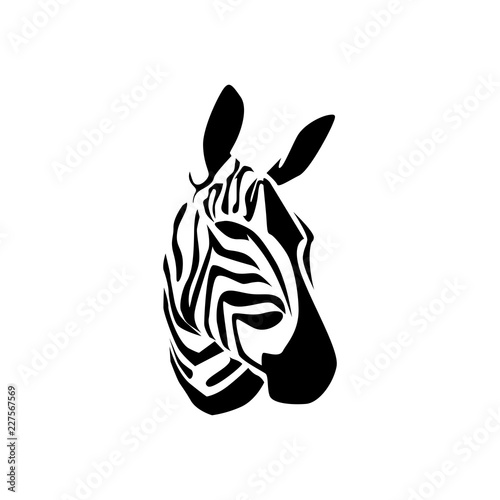 silhouette of zebra head logo vector