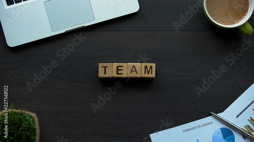 Wallpaper Mural Team word made of cubes, group of people with common interests and views Torontodigital.ca