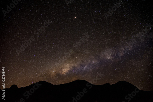 mountains and milky way