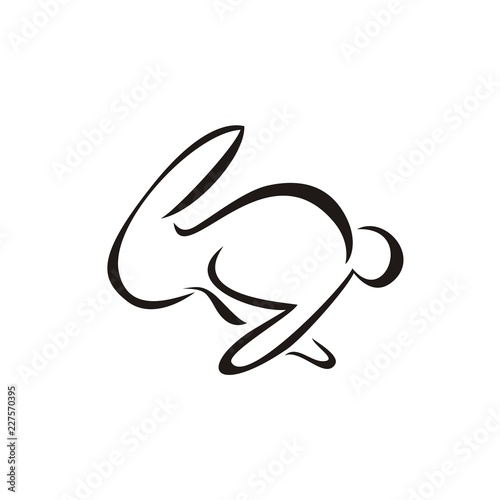 simple line art rabbit logo design. modern style. suitable for your business