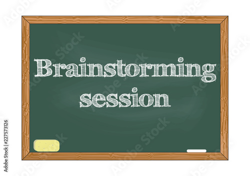 Brainstorming session chalkboard notice Vector illustration for design