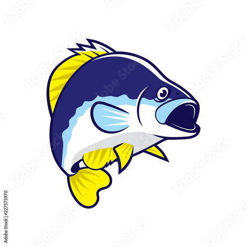 Fish vector cartoon illustration crappie fish 
