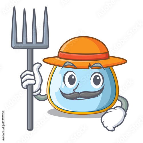 Farmer character baby bib for feeding toddler