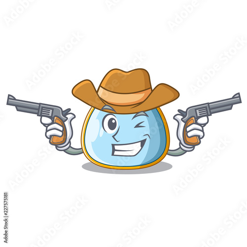 Cowboy character baby bib for feeding toddler