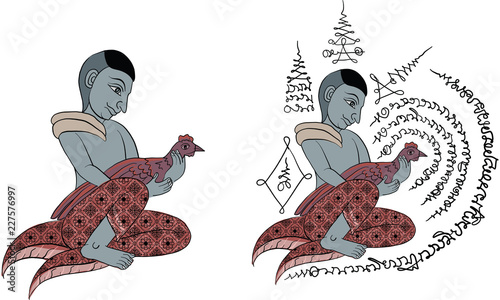 Thai tradition painting,Thai tattoo, vector
