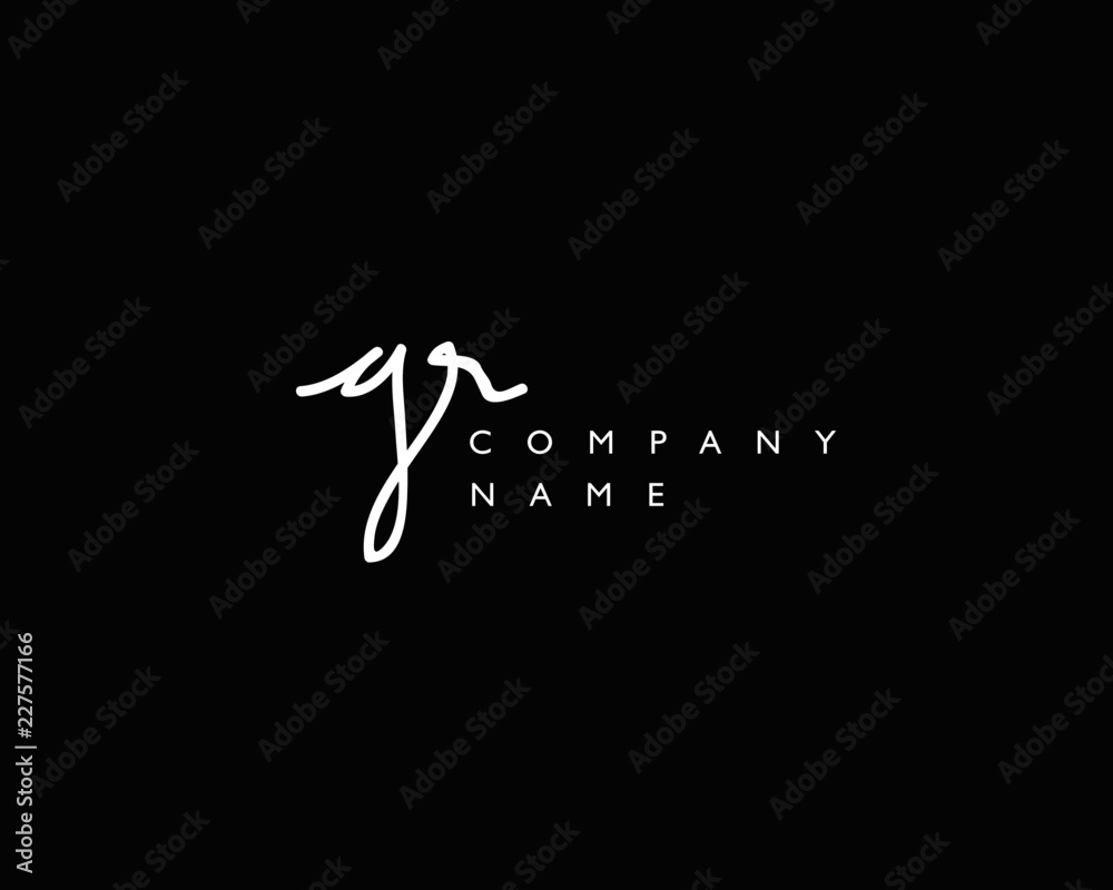 G R Initial handwriting logo