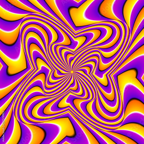 Yellow and purple spin illusion.