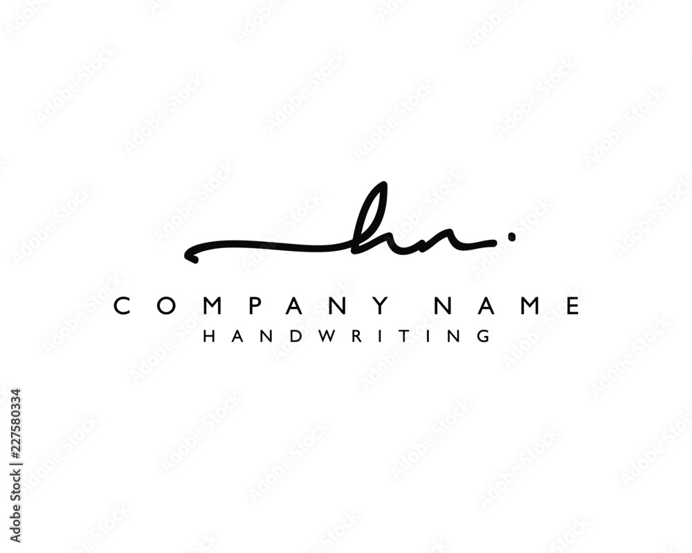 H N Initial handwriting logo H N Initial handwriting logo
