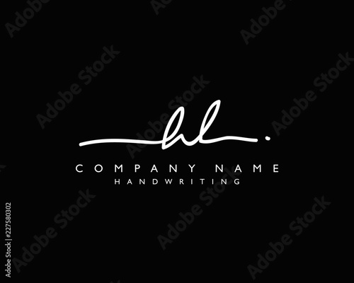H L Initial handwriting logo