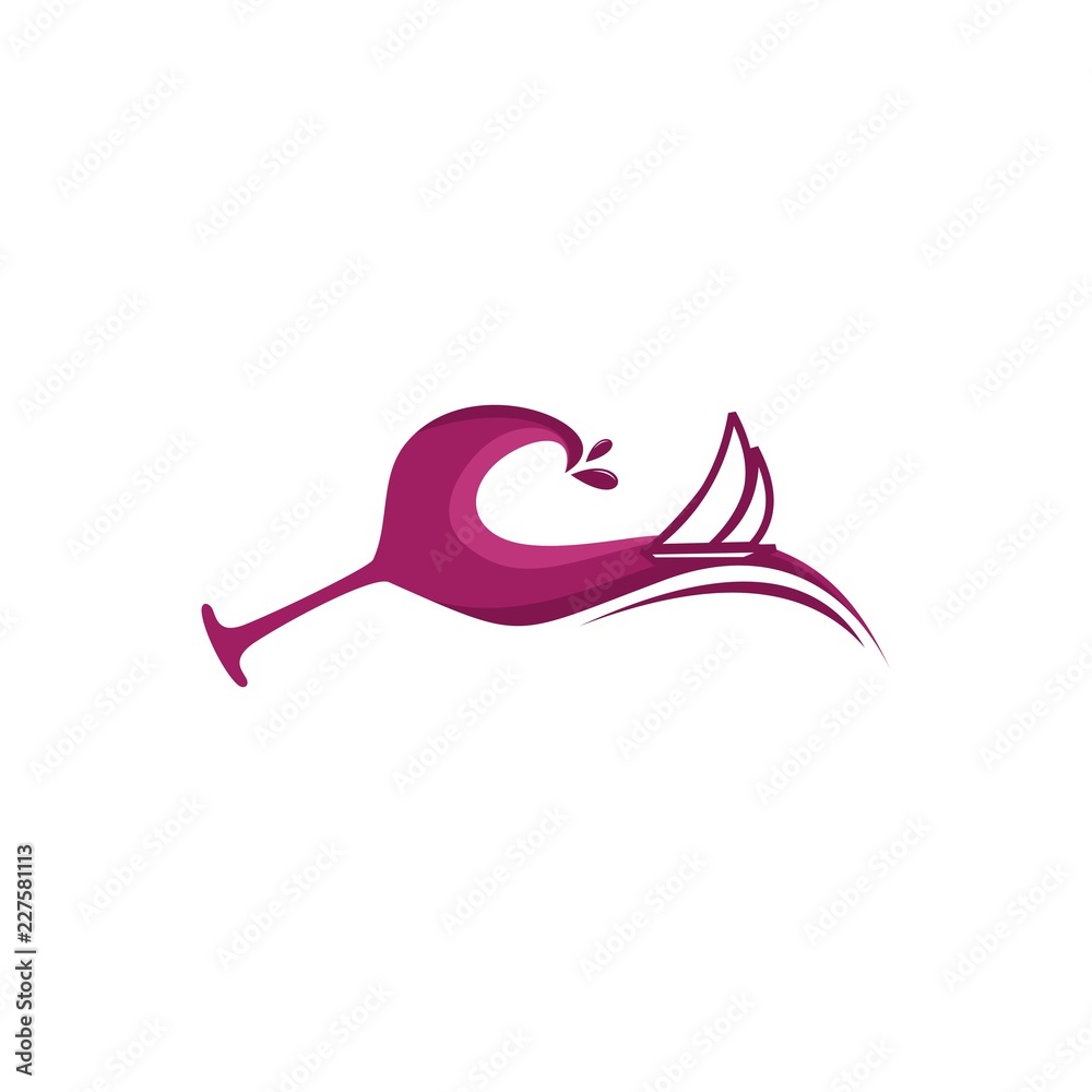 Glass Wine Wave Ocean Creative Abstract Icon Logo Design Template Element Vector Glass Wine Wave Ocean Creative Abstract Icon Logo Design Template Element Vector