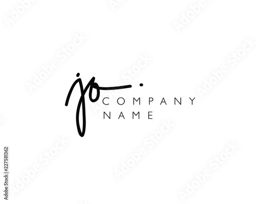 J O Initial handwriting logo