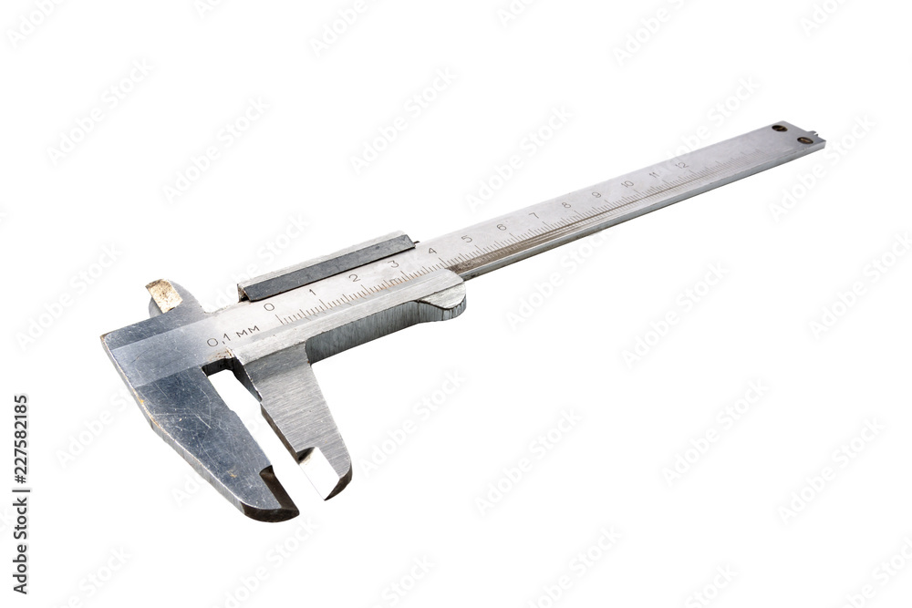 Metal vernier caliper isolated on white background. Vernier Caliper isolated on white background Metal vernier caliper isolated on white background. Vernier Caliper isolated on white background