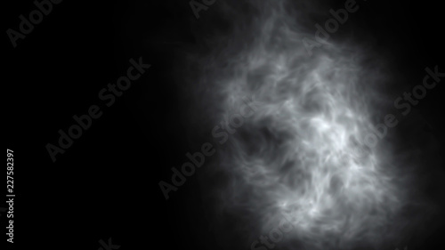 Dry ice smoke clouds fog background of fractal noise effect illustration.