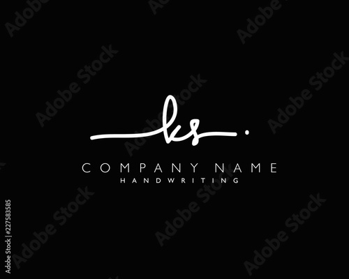 K S Initial handwriting logo