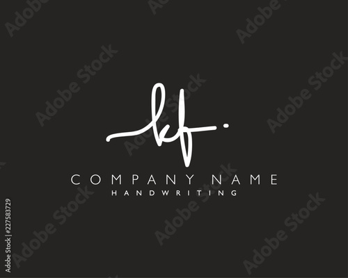 K F Initial handwriting logo