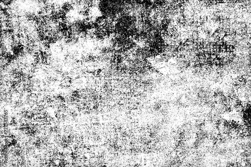 Texture of scratches, cracks, dust, chips, scuffs. Abstract monochrome grunge background. Vintage black and white surface. Vector dark dirty pattern