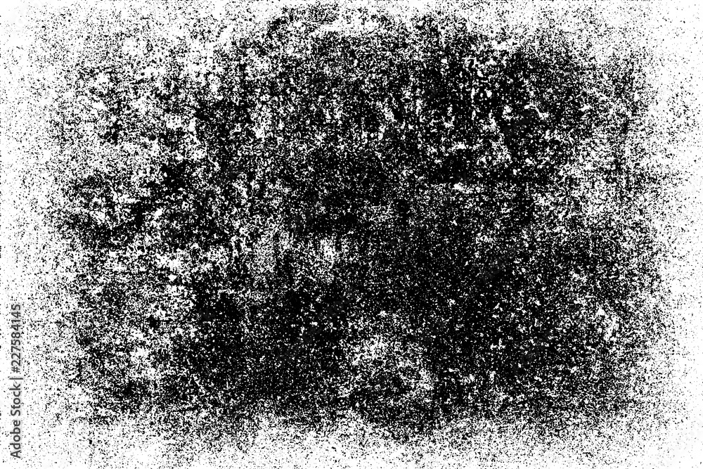Obraz premium Texture of scratches, cracks, dust, chips, scuffs. Abstract monochrome grunge background. Vintage black and white surface. Vector dark dirty pattern