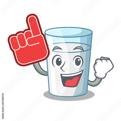 Foam finger cartoon sweet milk glass for breakfast