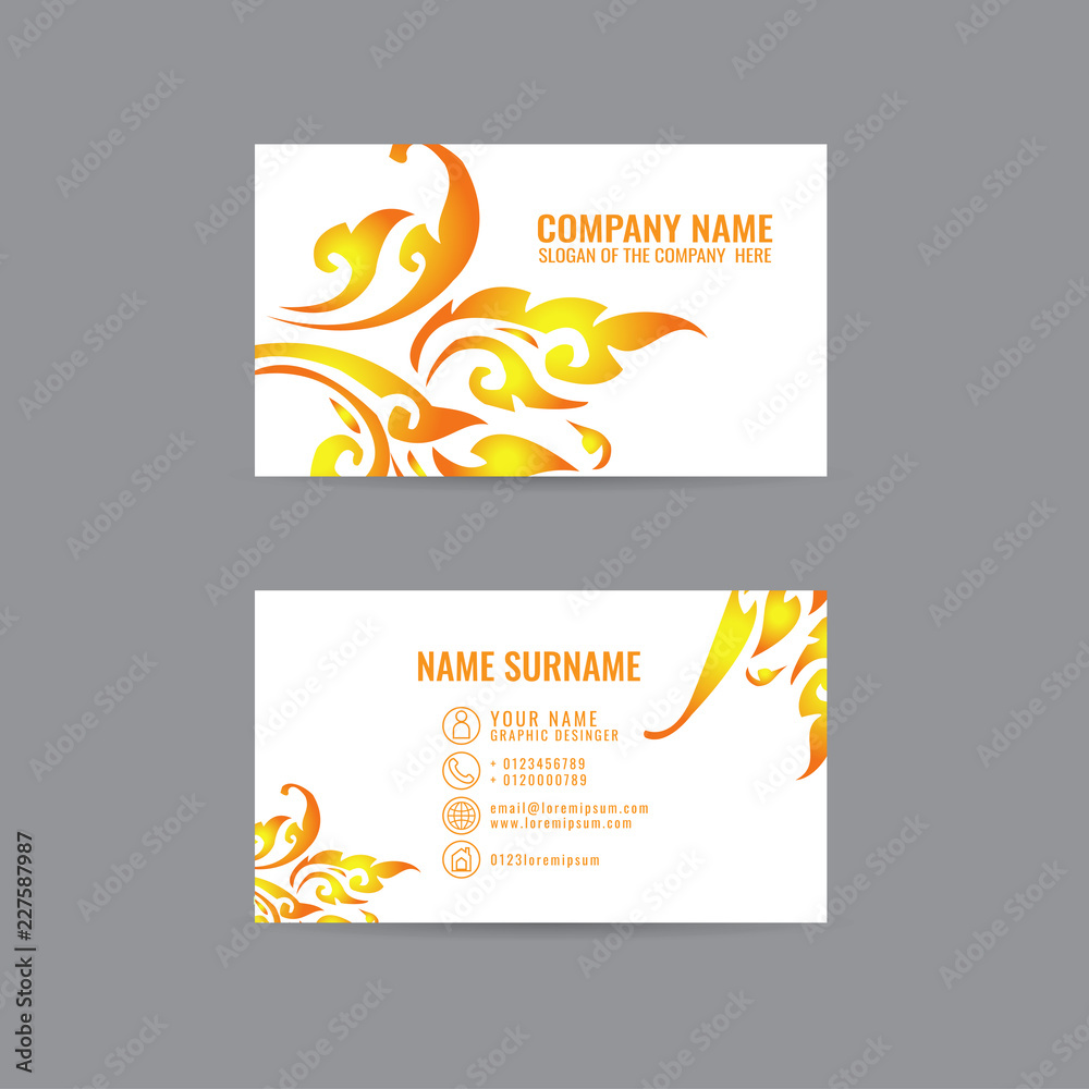 Naklejka premium Thai Art Card Vector business cards. on gray background