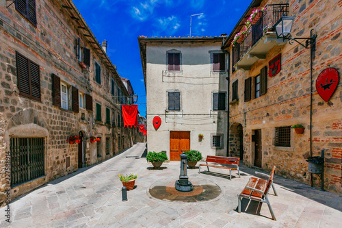 Medieval Italian streets and houses in Abbadia San Salvatore photo
