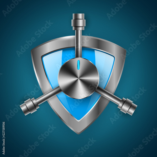 Security, guard, shield - 3d realistic icon Vector eps 10