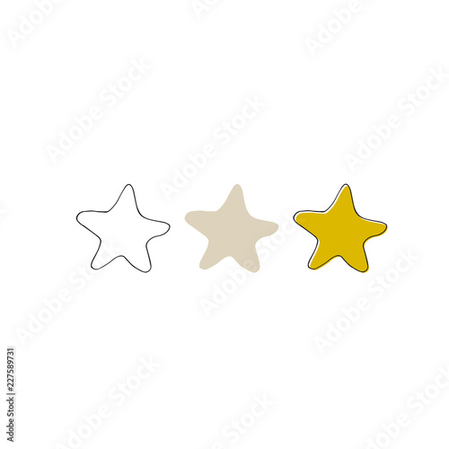 Vector hand drawn sea stars. Isolated individual objects.