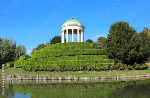 Ancient temple with big dome in public Park in Vicenza Italy
