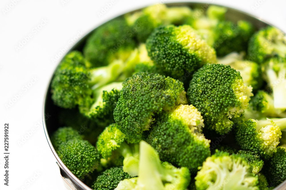 Raw fresh Broccoli Florets, Healthy Green Organ Ready for Cooking. Raw fresh Broccoli Florets, Healthy Green Organ Ready for Cooking.