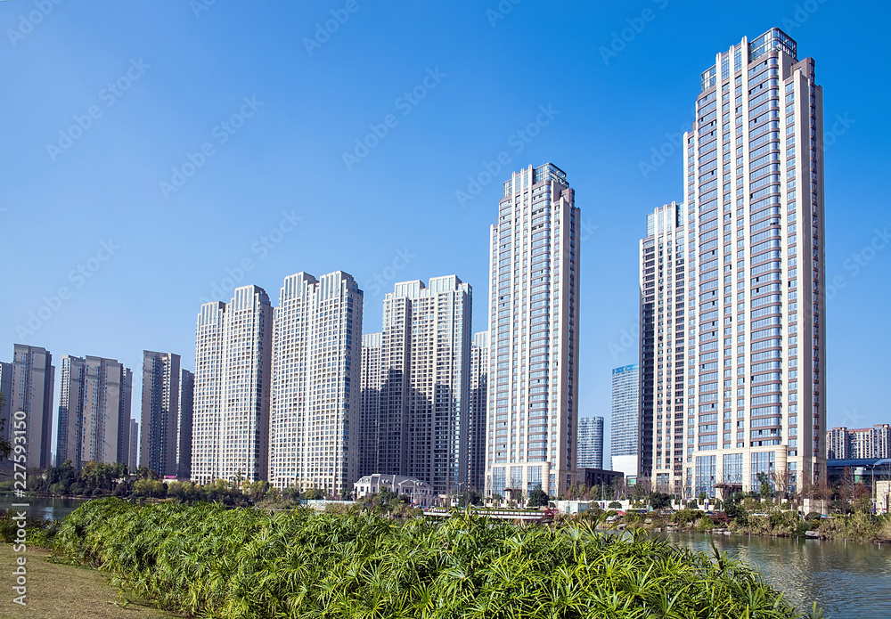 Real Estate Development in Meixi Lake Park, Changsha, Hunan, China Real Estate Development in Meixi Lake Park, Changsha, Hunan, China