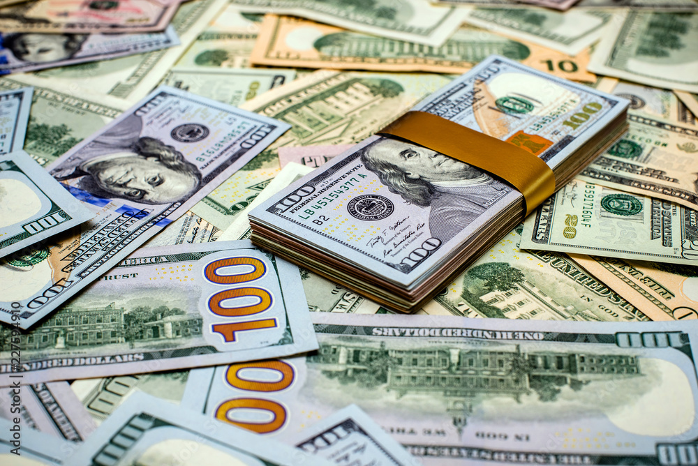 a pack of lies the US currency on background of dollars 