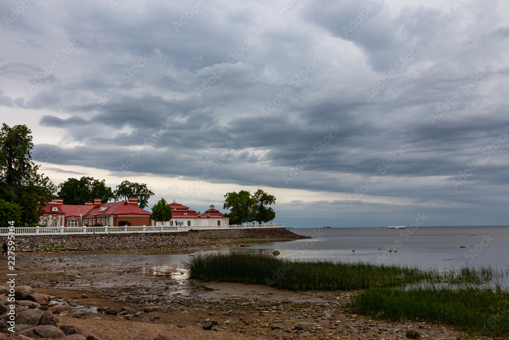 old village on the coast of the gulf of finland in petergof