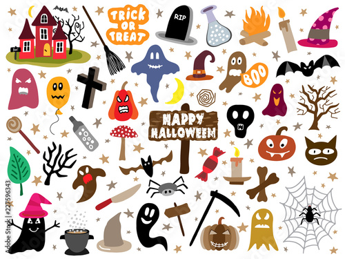 cartoon halloween set vector