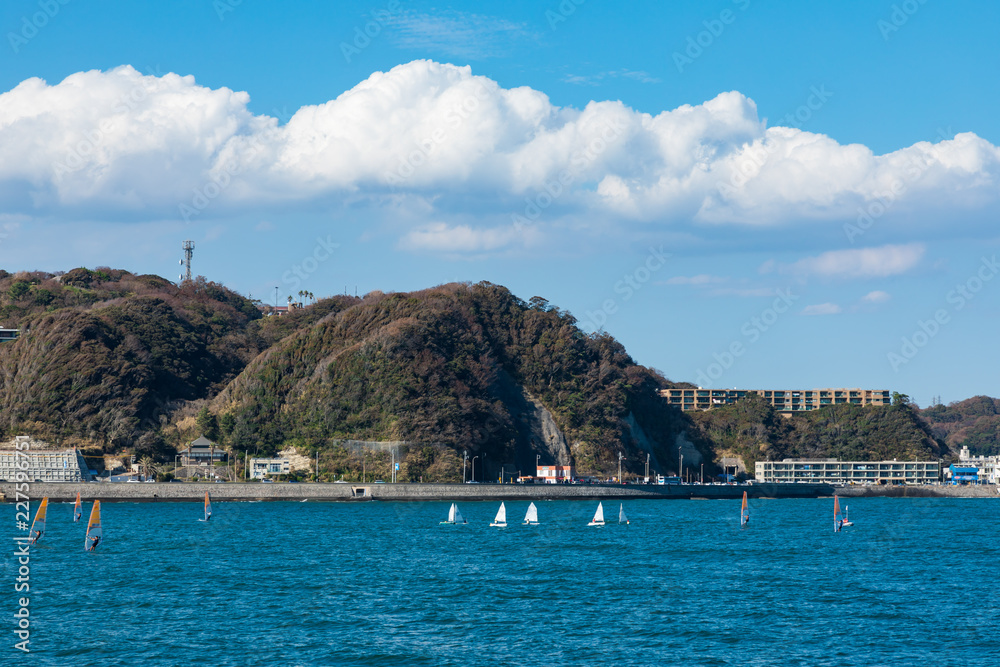 (神奈川県ｰ風景)葉山港から見る逗子海岸の風景１１