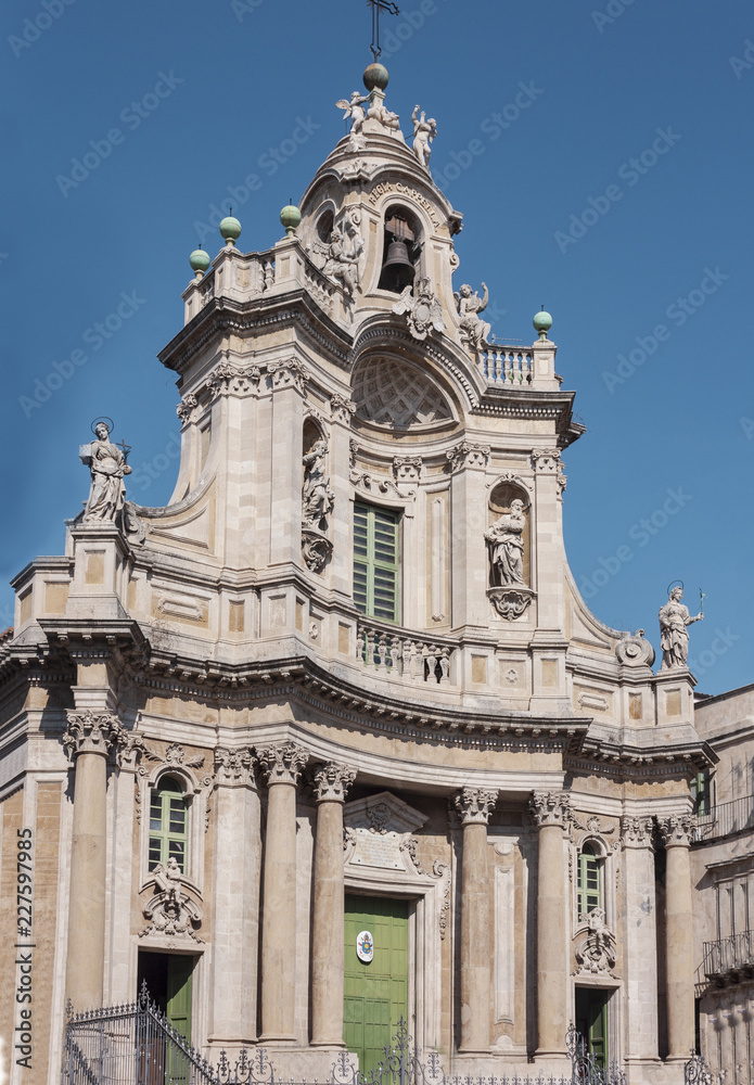 Catania, Sicily, Italy – Basilica della Collegiata, famouse baroque church 