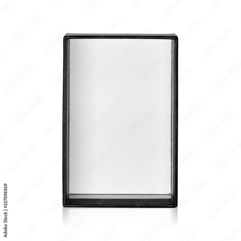 Black box isolated on white background. Dark product package for your design. Clipping paths object. ( Rectangle shape ) Black box isolated on white background. Dark product package for your design. Clipping paths object. ( Rectangle shape )