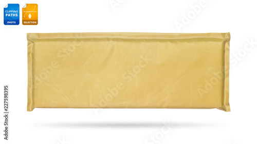 Soft pad isolated on white background. Square shape pillow for absorb. Clipping paths object.