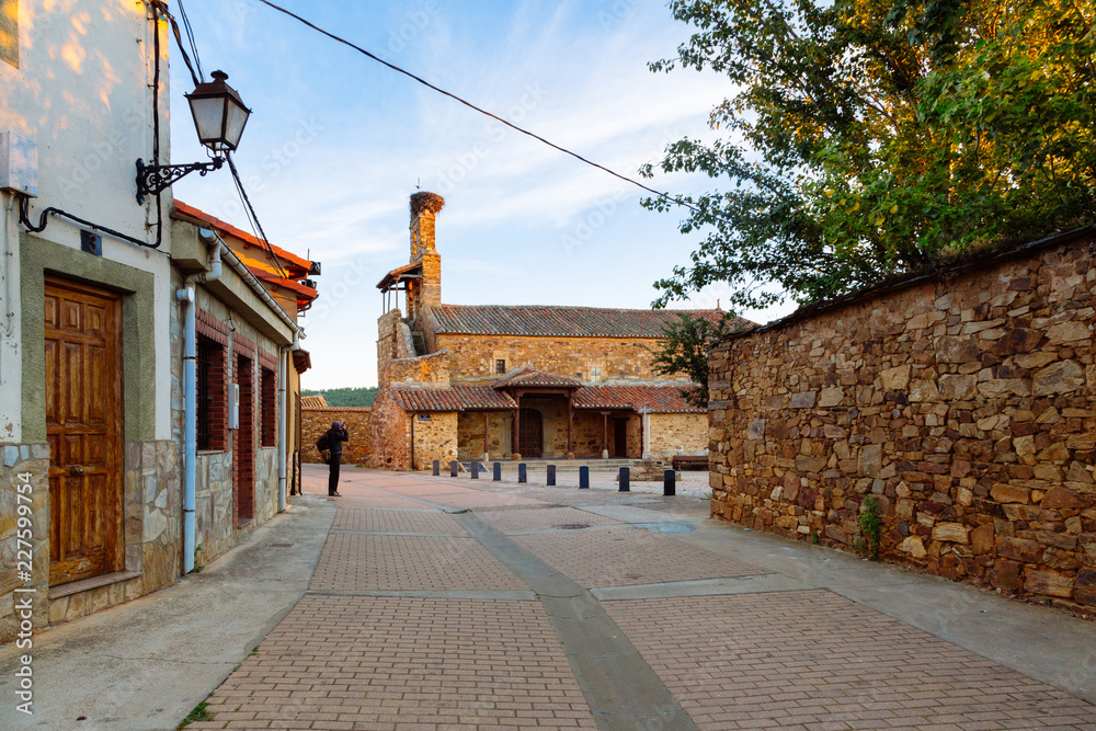Murias de Rechivaldo (Spain) - Church of San Esteban in the little rural village of Murias