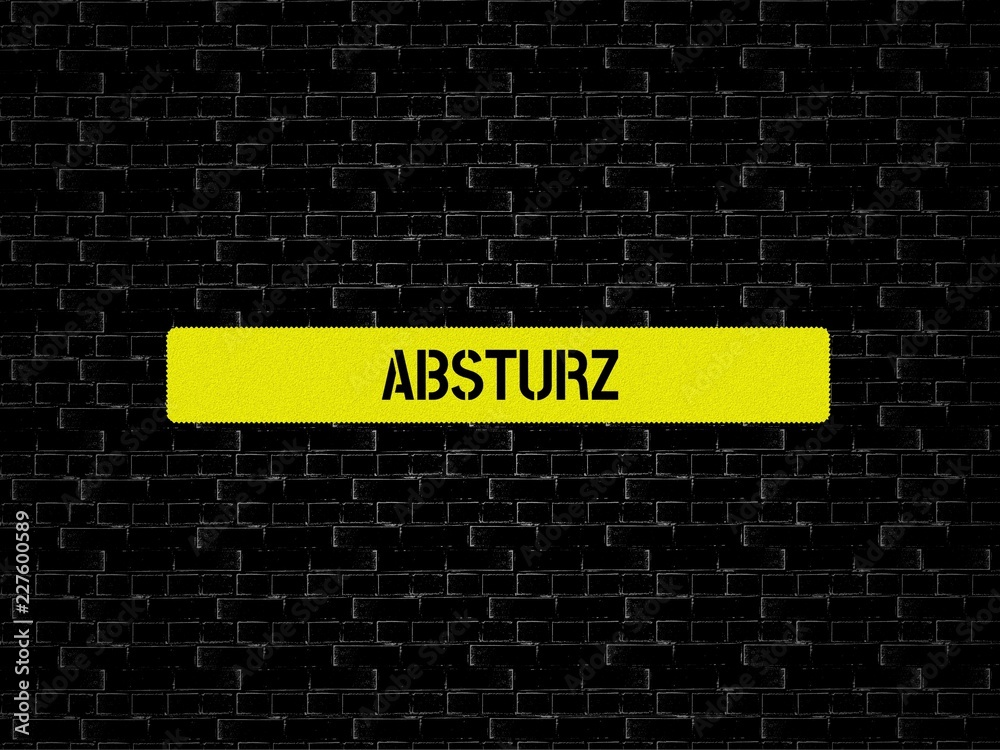 Fototapeta premium Neutrales Bild auf dem das Wort Absturz abgebildet ist. Abstrakte Illustration