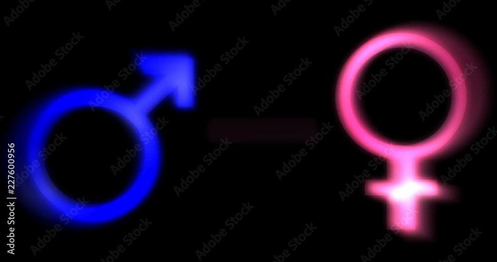 Animation of the gender equality symbol with the glow effect. Animation of the gender equality symbol with the glow effect.