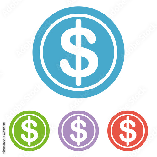 dollar coin icon. vector money - investment symbol