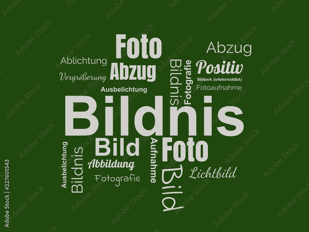 Das Wort - Bildnis - abgebildet in einer Wortwolke mit zusammenhängenden Wörtern Das Wort - Bildnis - abgebildet in einer Wortwolke mit zusammenhängenden Wörtern