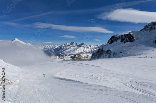 Cervinia, Valle d'Aosta, Italy - Mountain skiing and snowboarding © Irina Sen