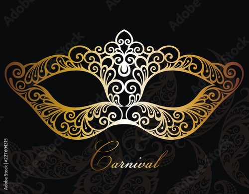 Golden carnival mask.Concept design